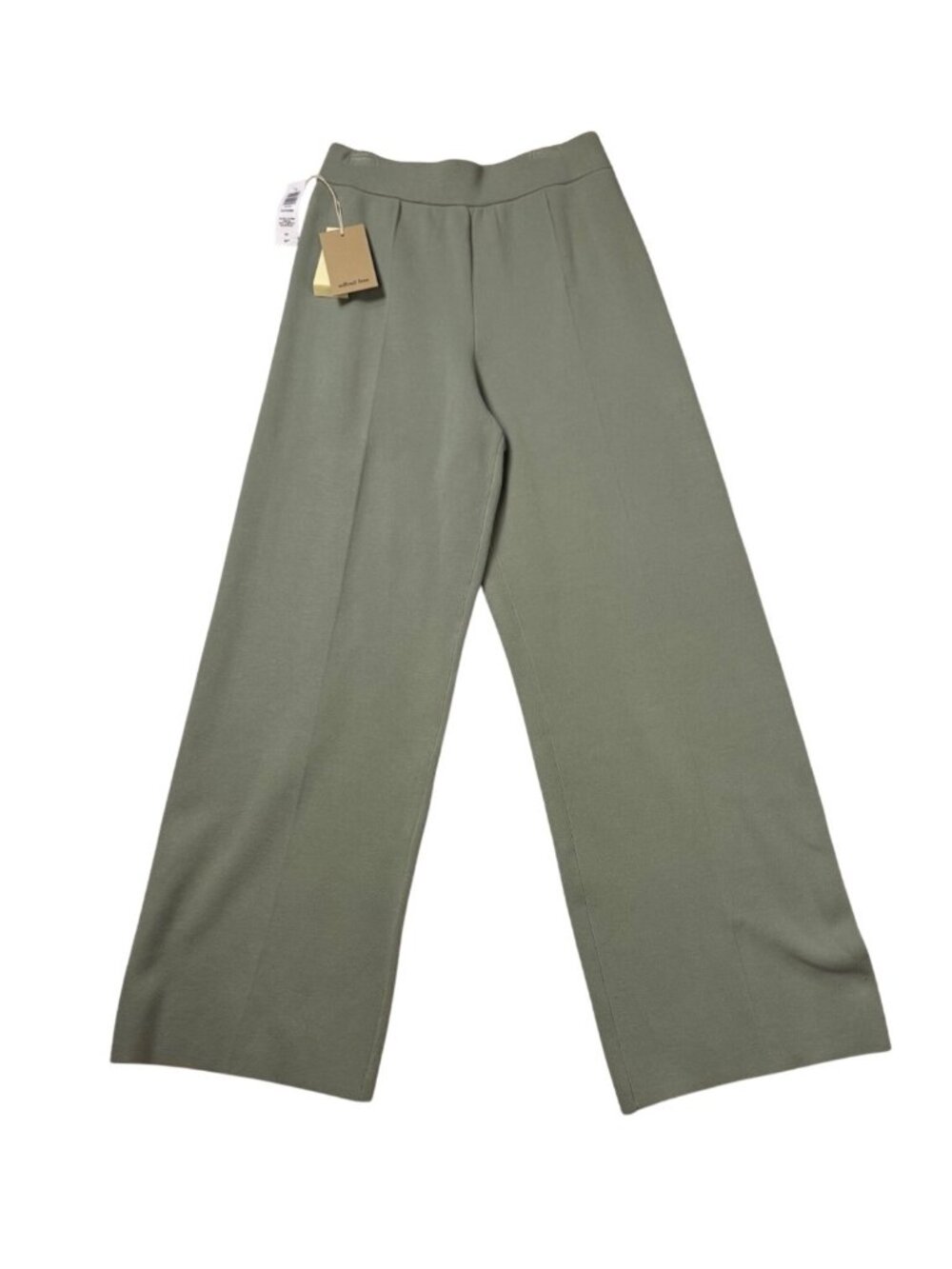 NWT Wilfred Free Silent Storm Green Wide-Leg Knit Pants Size S Relaxed Fit Light